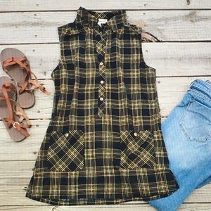 Tops - 🍃Blue/green🍂plaid sleeveless pocket button shirt Tops - 🍃Blue/green🍂plaid sleeveless pocket button shirt