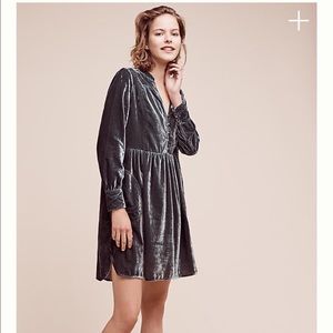 Velvet shirtdress