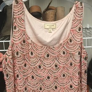 Anthropologie pink sequined dress