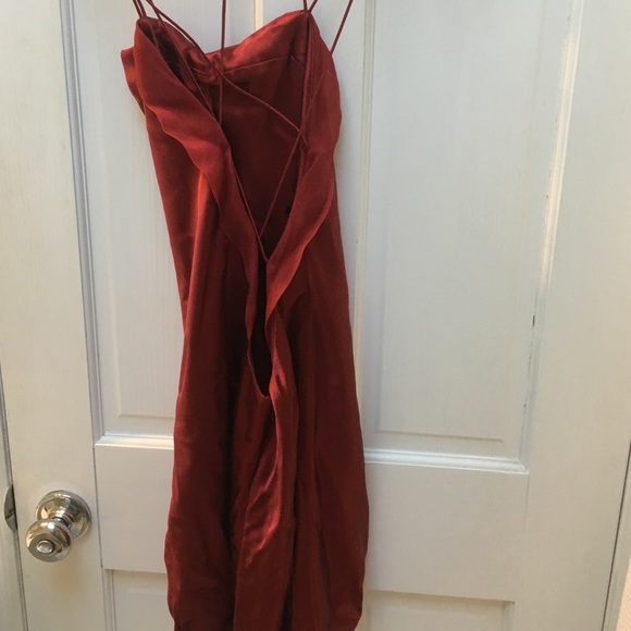 Red Bebe strappy silk bow dress - Picture 4 of 4