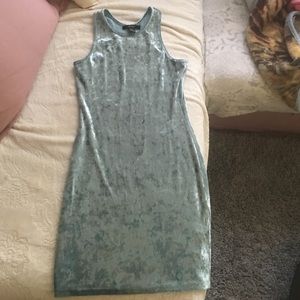 Baby blue velvet racer back dress