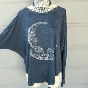 Project Social T dolman sleeve distressed moon tee