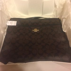 Coach signature file cross body bag