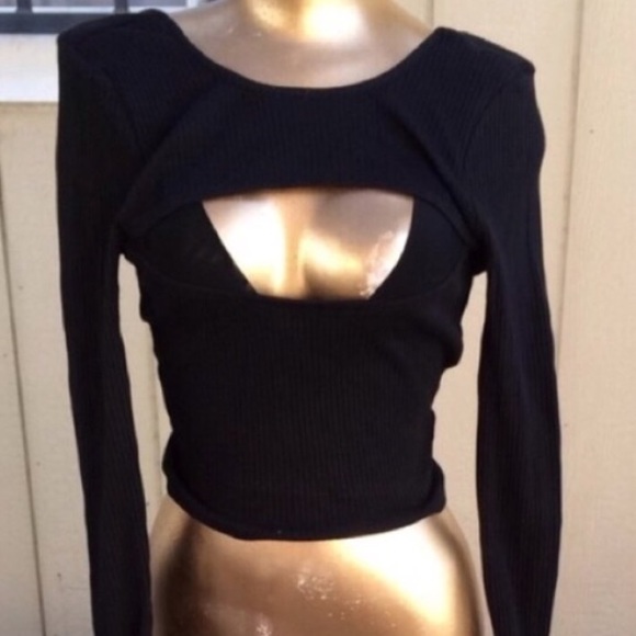 Nasty Gal Long Sleeve Crop Top