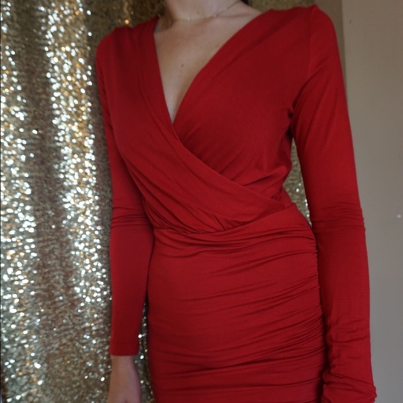 Used TOBI XS red wrap dress