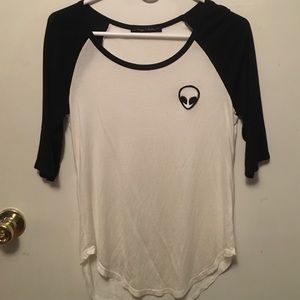 Black and White alien patch shirt