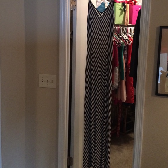 Black and white striped maxi