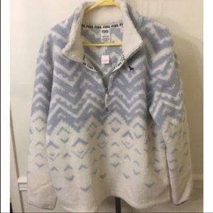 Pink Sherpa half zip