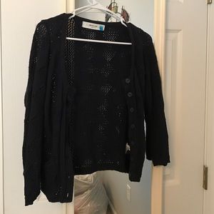 Navy Blue Knit Cardigan