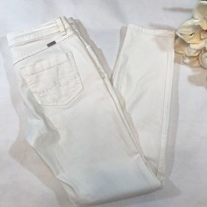 INC stretch white jeans