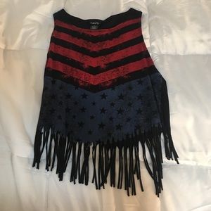 Semi crop top American flag tank top