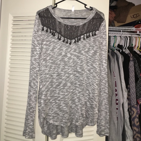 Gray high-low sweater