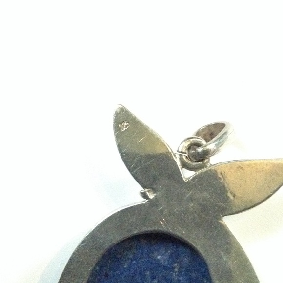 Sterling Silver | 2 3/4” Lapis Pendant - Picture 2 of 4