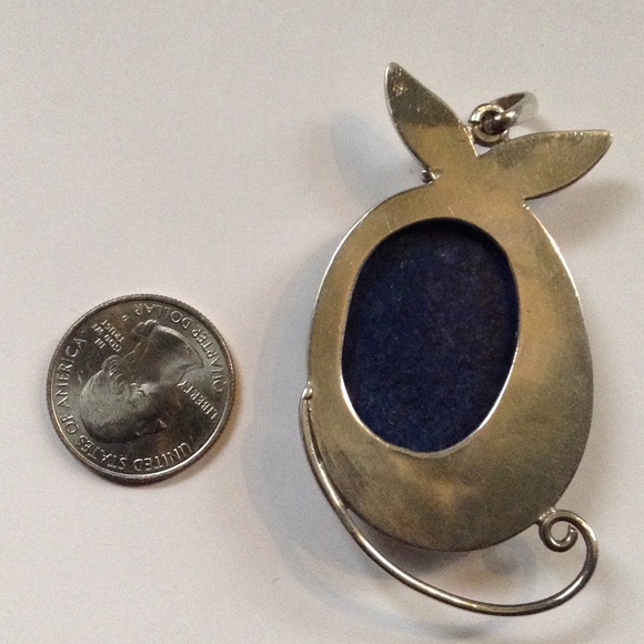 Sterling Silver | 2 3/4” Lapis Pendant - Picture 3 of 4