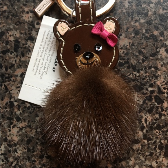 HP🎉1/13🎉NWT RARE Coach Mink Bear Key Chain/FOB🐻 - Picture 2 of 4
