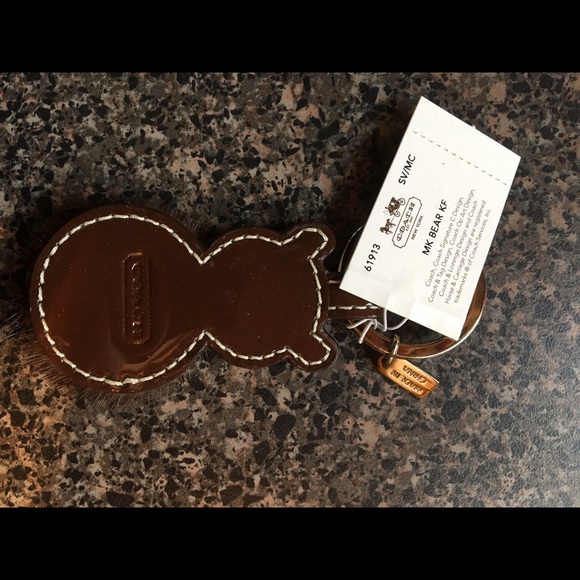 HP🎉1/13🎉NWT RARE Coach Mink Bear Key Chain/FOB🐻 - Picture 4 of 4