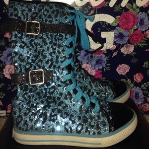 Justice knee high sneaker boots-used