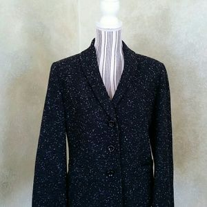TALBOTS BLACK AND WHITE TWEED BLAZER
