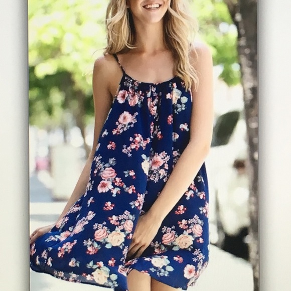 🌸Blue/floral🌺 spaghetti strap dress