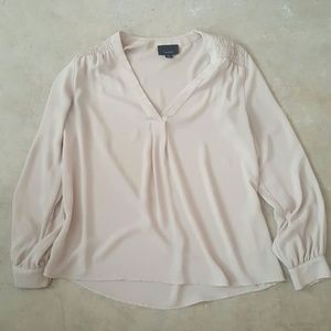 Tan long sleeve blouse