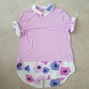 Short sleeve layered blouse
