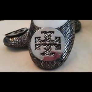 Authentic Tory Burch Metallic Reva Flats 8.5