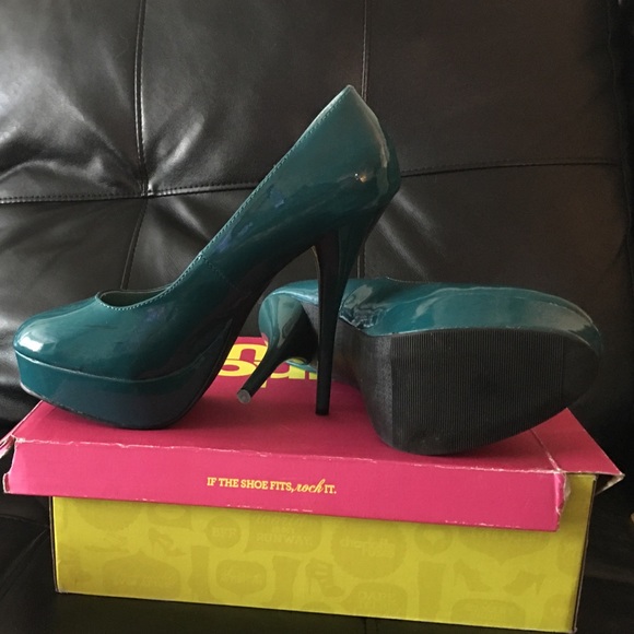 Dark green blue heels - Picture 2 of 2
