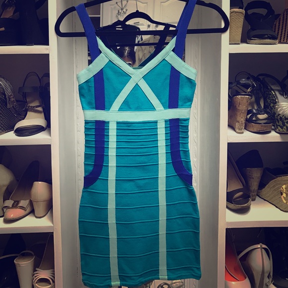 Blue mini dress