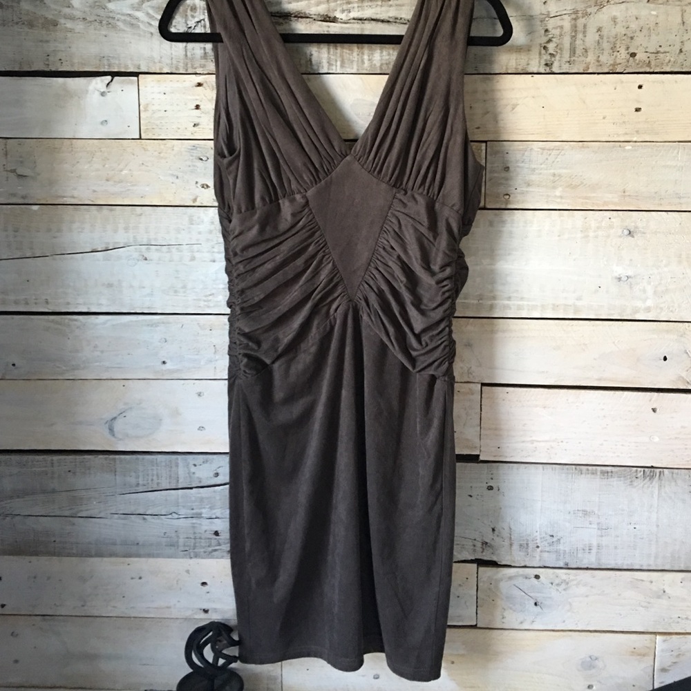 Final markdown NWT Bebe Suede gray dress