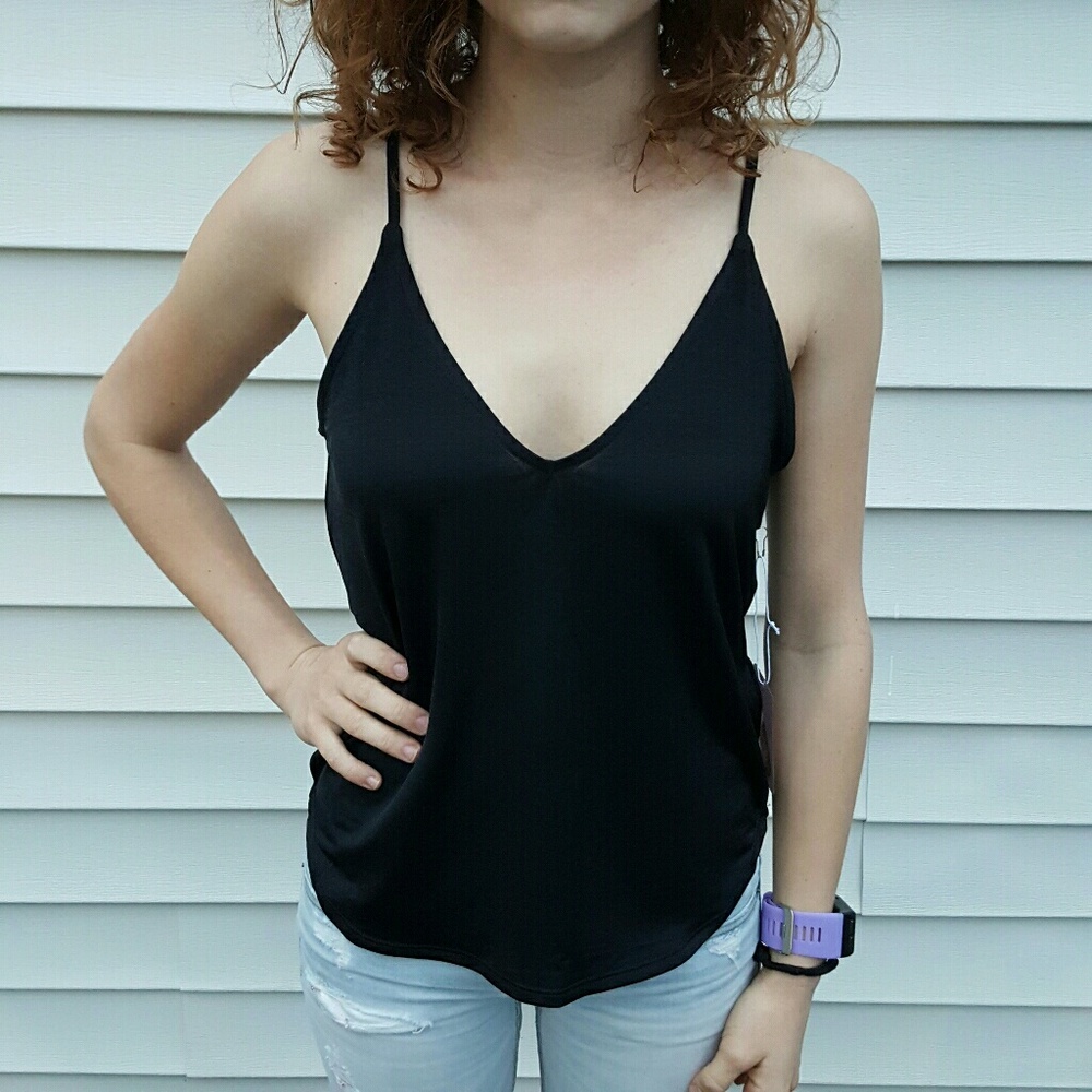 F21 Black Silky Top