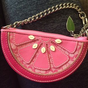 Coach watermelon coin purse/keychain/card holder