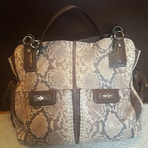 Coach limited edition Python embossed tote