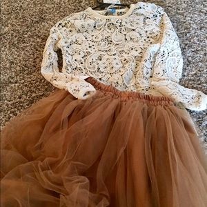 4 mid calf chiffon skirts 2shirt included