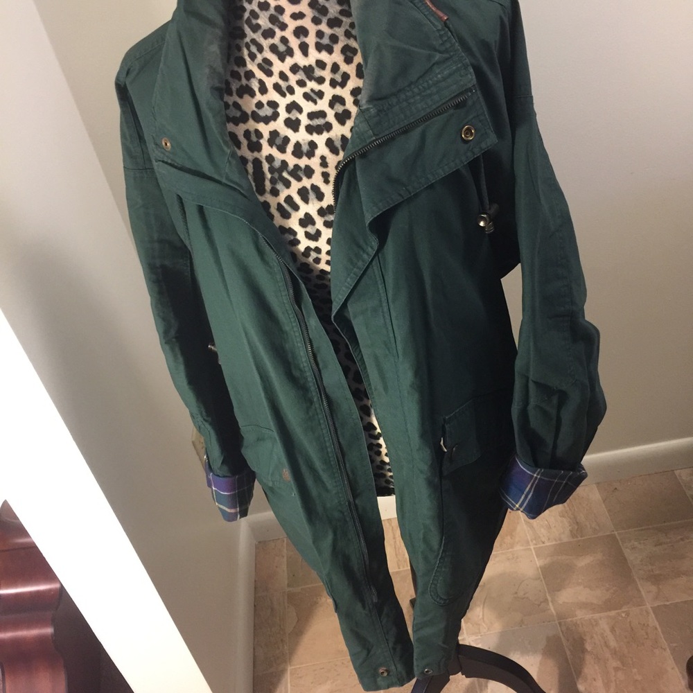 Plus Size Lightweight Jacket With leather trim - Picture 2 of 4