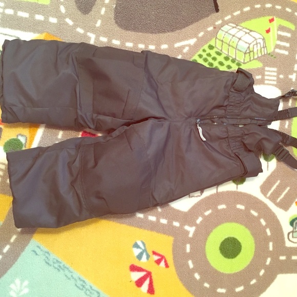 Snow suit overalls.