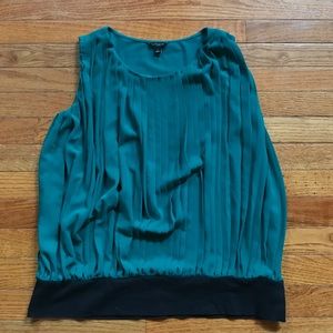 Ann Taylor Green Ruffle Blouse