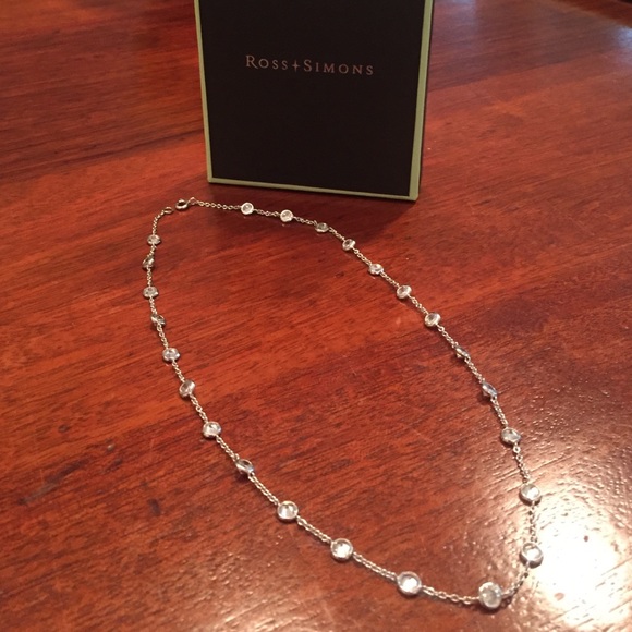 Ross Simons CZ Station Sterling Silver Necklace