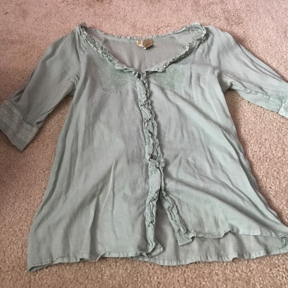 Buckle daytrip mint green quarter sleeve shirt