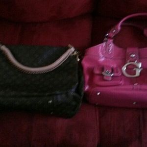 Louis Vuitton and Guess purse
