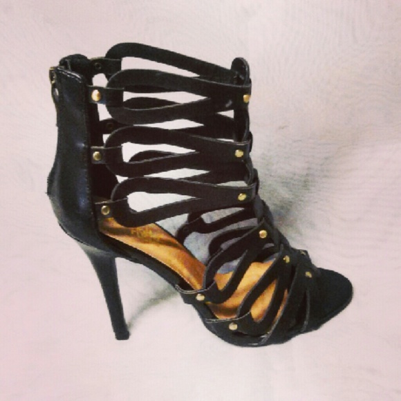 **BUNDLE**  Charlotte Russe Black Caged Stiletto