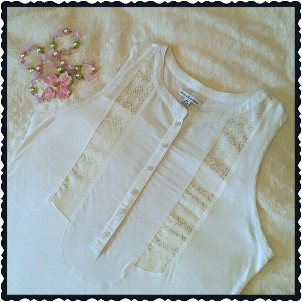 Sheer Gold Embellished Hi Lo Top