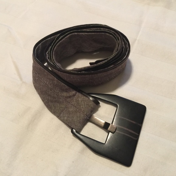 Taupe Pencil Skirt with Faux Leather Detail - Picture 4 of 4