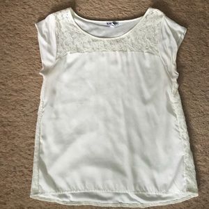 Express White Lace Back Top Size Small