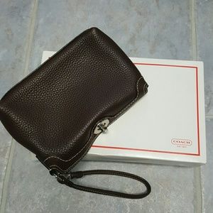 Leather Coach Wristlet