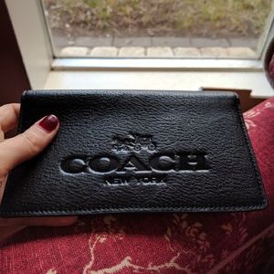 Coach Black Leather Checkbook