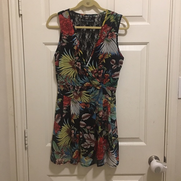 Lace back floral dress.