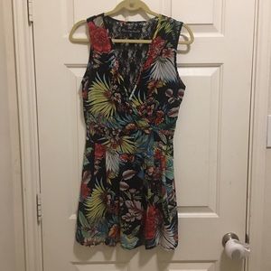 Lace back floral dress.