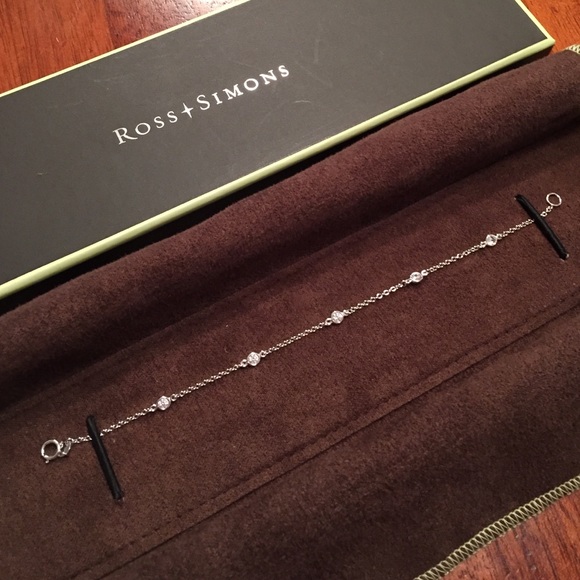 Ross Simons CZ Station Sterling Silver Bracelet