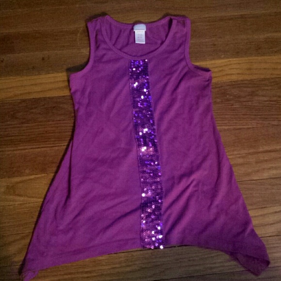Girls Purple Sequin Tank - 7/8