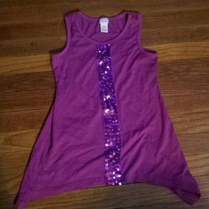 Girls Purple Sequin Tank - 7/8